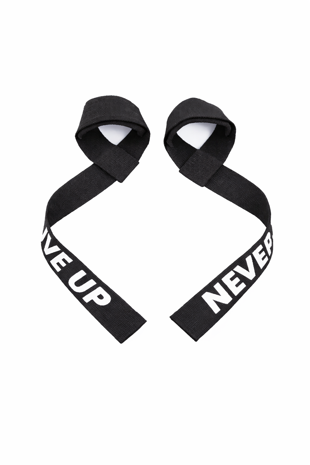 Curele Fitness pentru Ridicări Greutăți „Never Give Up” – Set 2 Bucăți, Model Non-Slip, Negre